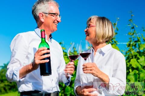 Wein, Wein Gründe im Alter genießen
